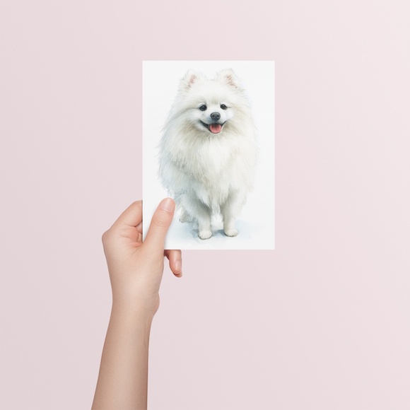 Watercolor Pomeranian Dog Portrait Art Print – Unframed Fine Art Poster - Picture 5 of 5